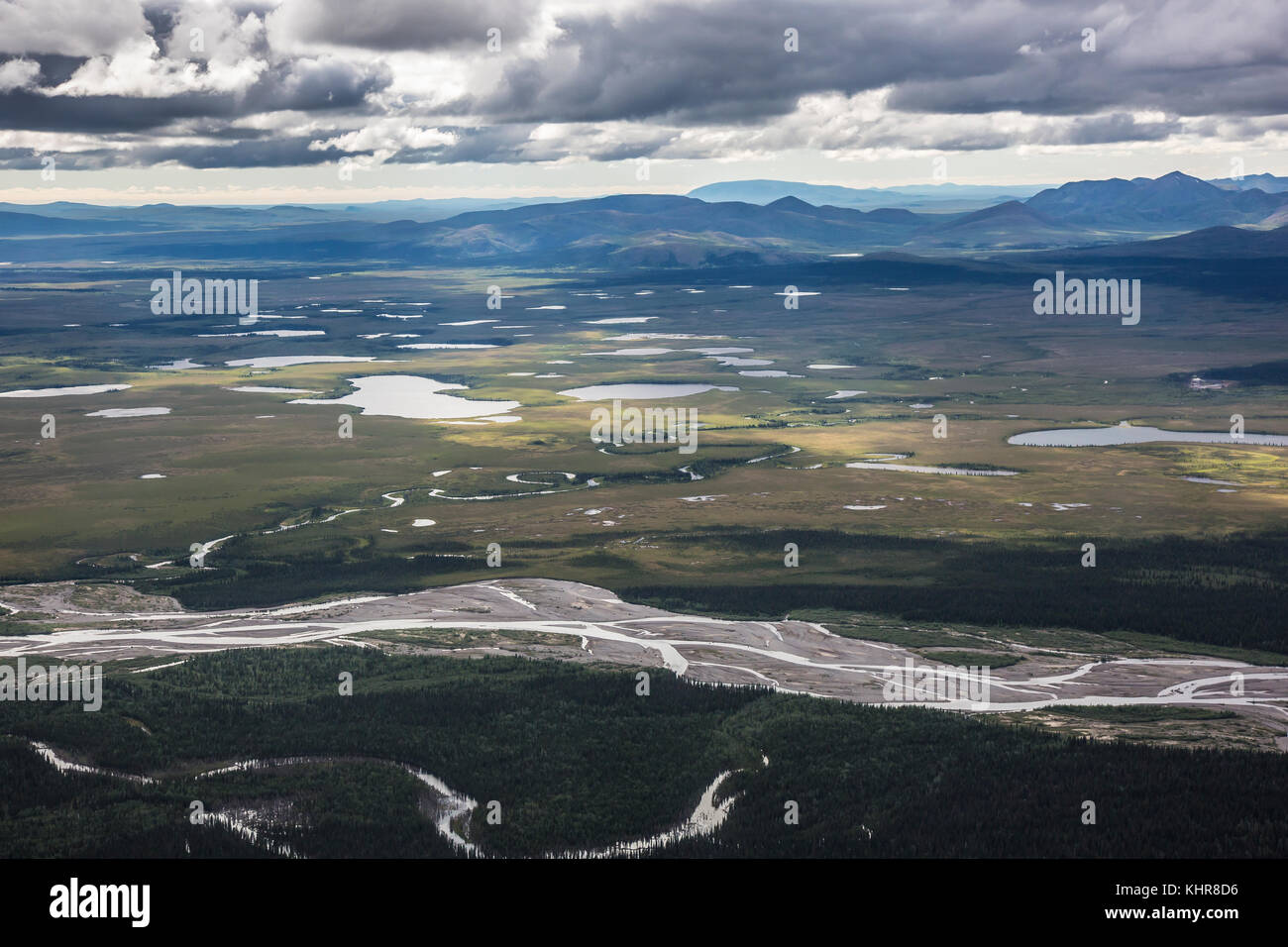 Taiga and tundra, Noatak River, Noatak National Preserve, Alaska Stock