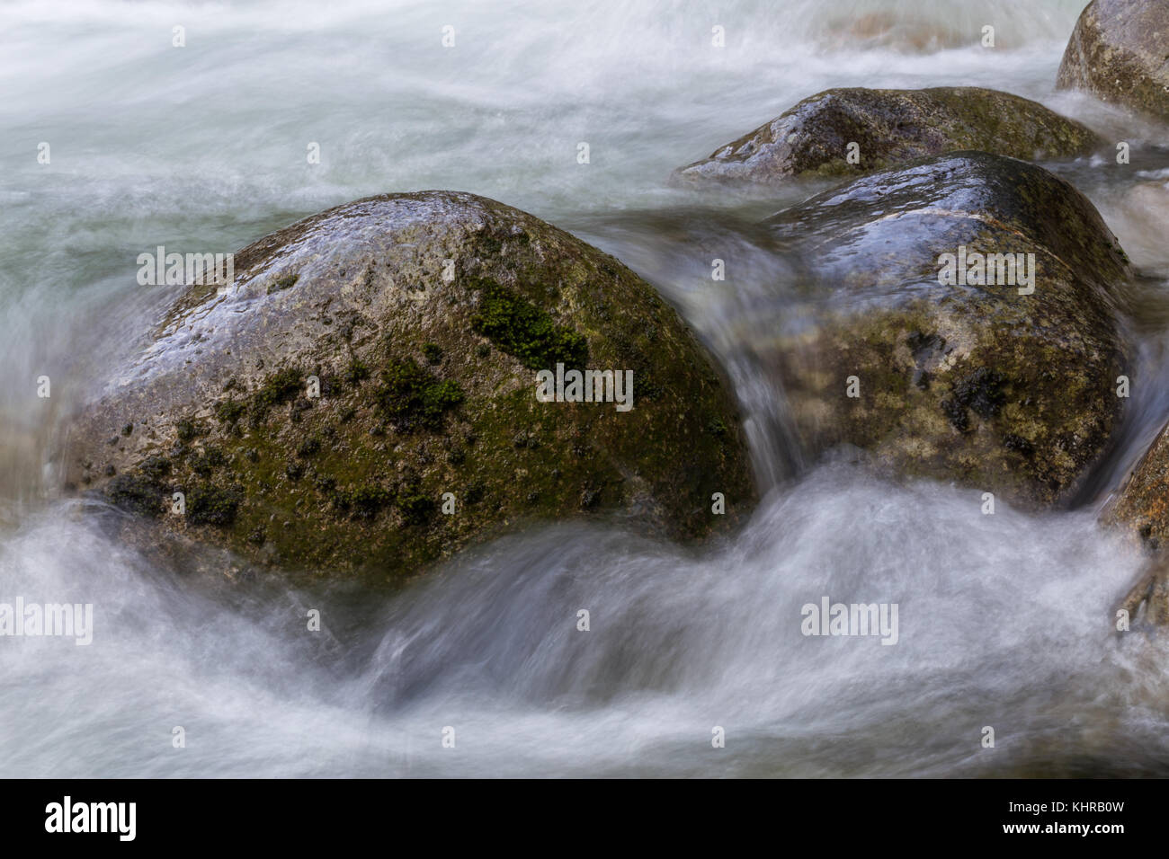 Flowing water around the soft rocks. Picture taken in Lynn Valley ...