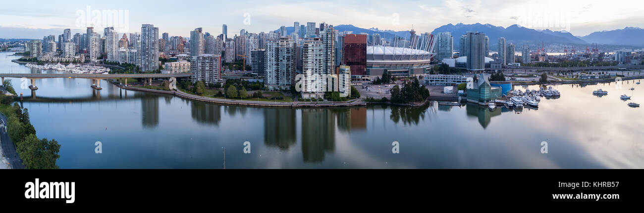 Panoramic City Skyline View of Downtown Vancouver around False Creek ...