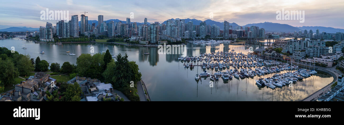 Panoramic City Skyline View of Downtown Vancouver around False Creek ...