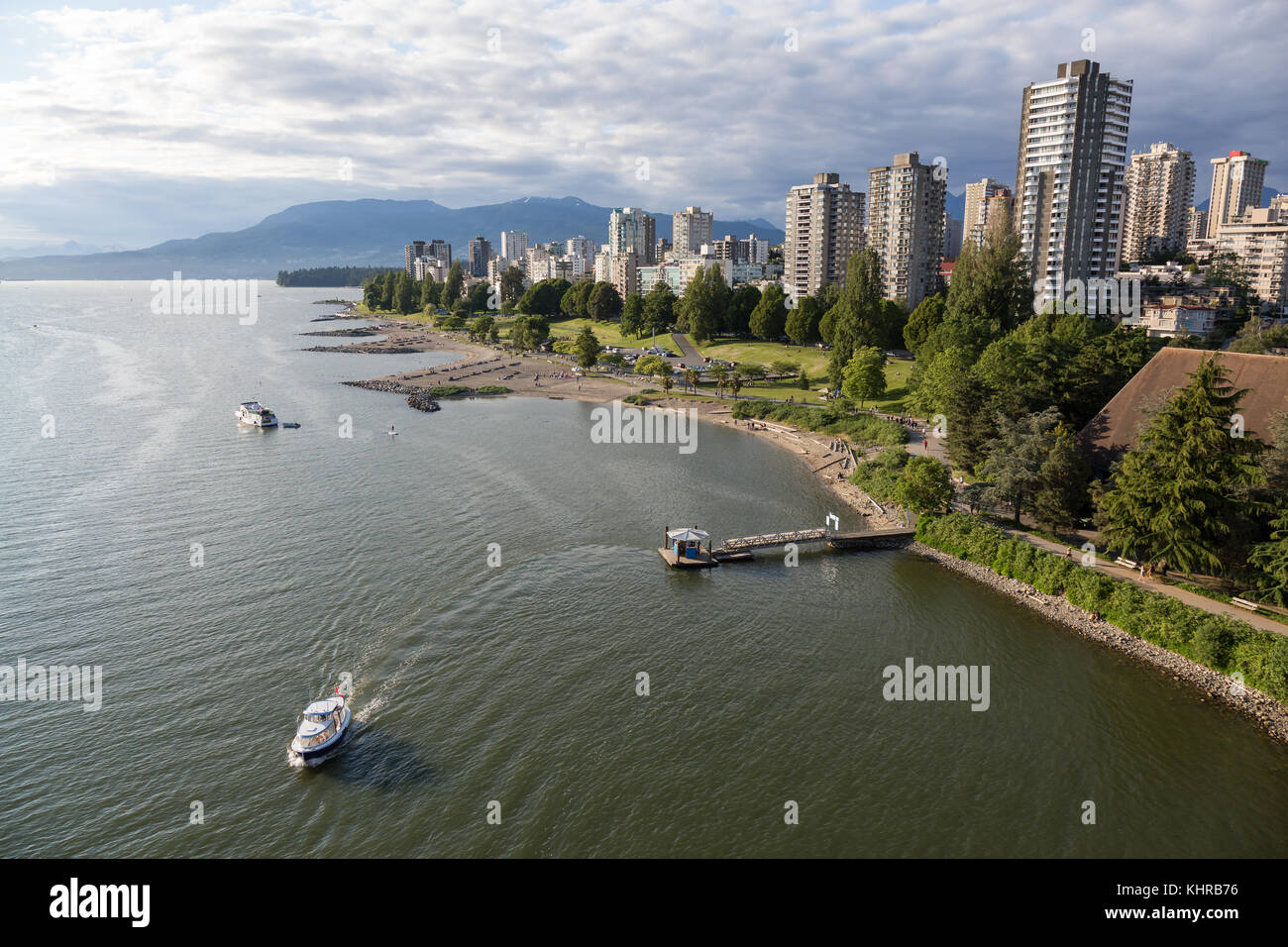 Aerial View of Sunset Beach Park in Downtown Vancouver, British ...