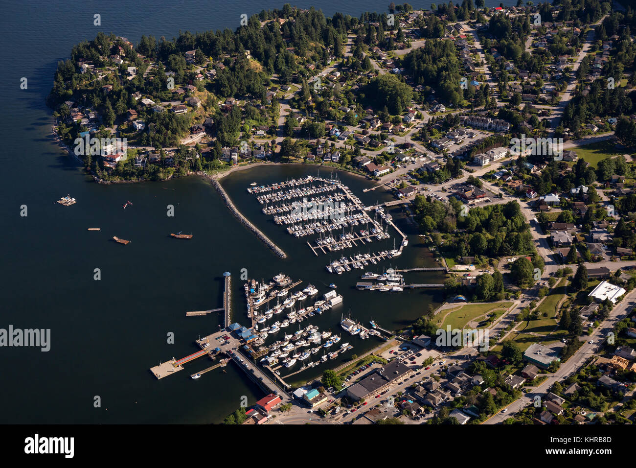Aerial view of Gibsons in Sunshine Coast, Northwest of Vancouver, British  Columbia, Canada. Taken during a sunny summer day Stock Photo - Alamy