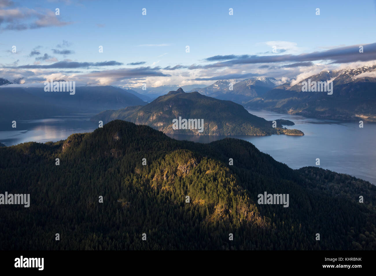 Beautiful Aerial Landscape view of Gambier Island and Anvil Island in