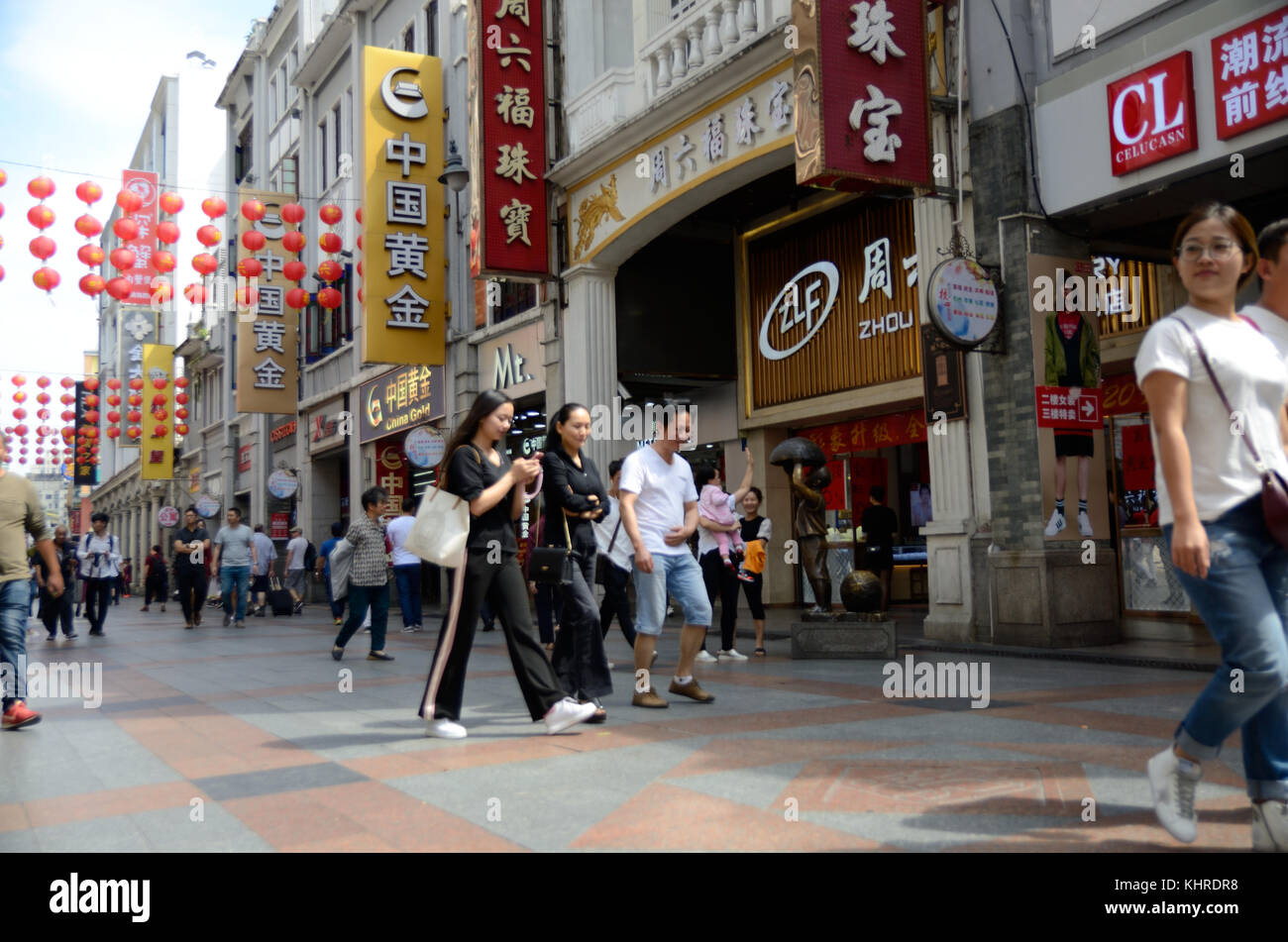 Canton, China. 20th October, 2017. Famous shopping street, Shangxiajiu