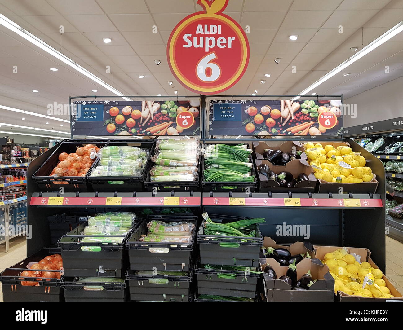 Ennis, Ireland Nov 17th, 2017 Aldi Store in Ennis County Clare, Ireland. Selection of various