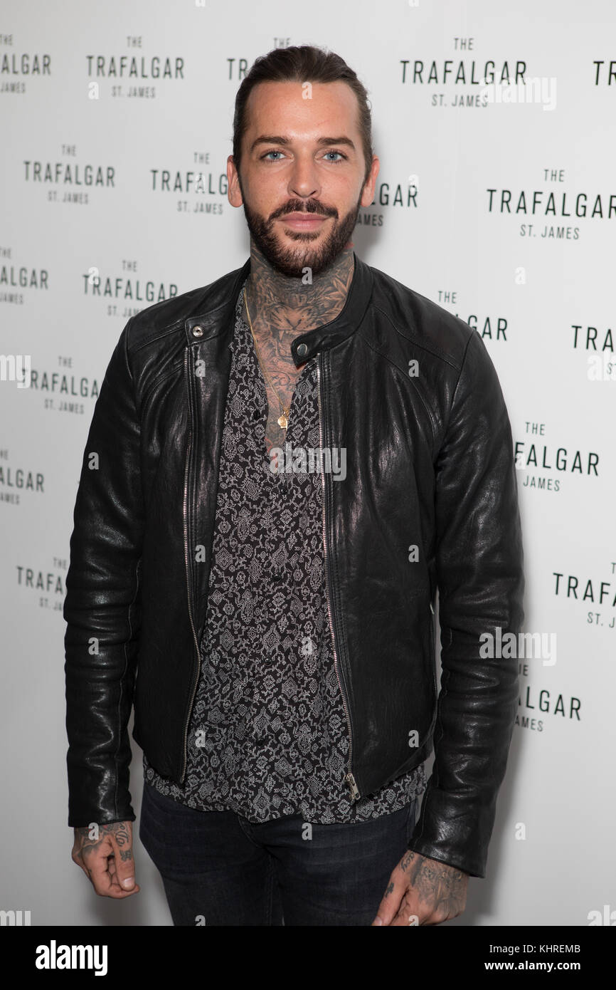 Celebs attend The Trafalgar St James - official launch party as contemporary, boutique hotel re-opens following extensive renovation.  Featuring: Pete Wicks, Peter Wicks Where: London, United Kingdom When: 18 Oct 2017 Credit: Phil Lewis/WENN.com Stock Photo