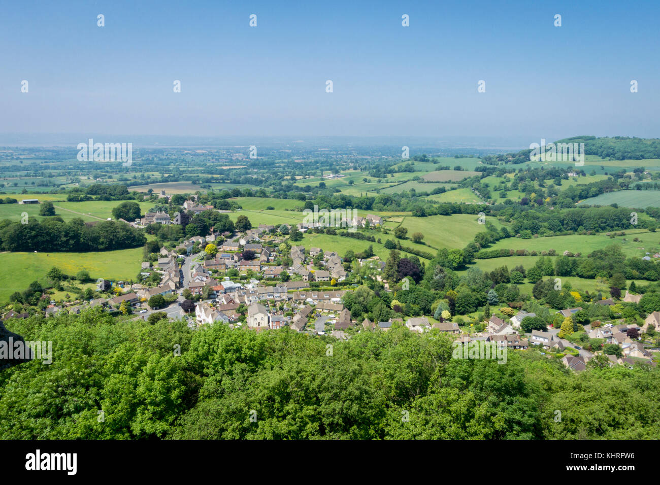 View of the village of North Nibley from the top of the Tyndale