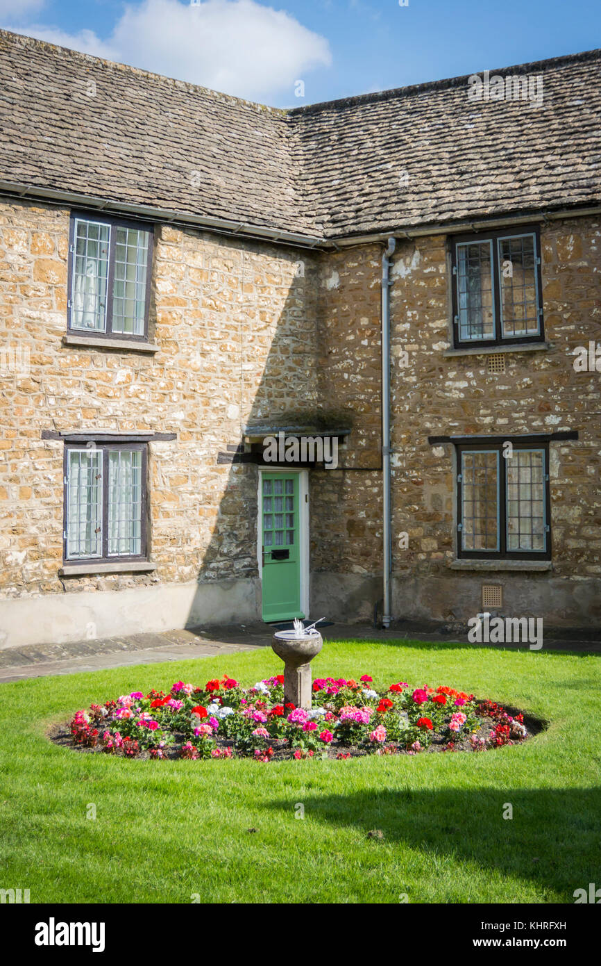 Almshouses and garden in WottonunderEdge, Gloucestershire, UK Stock