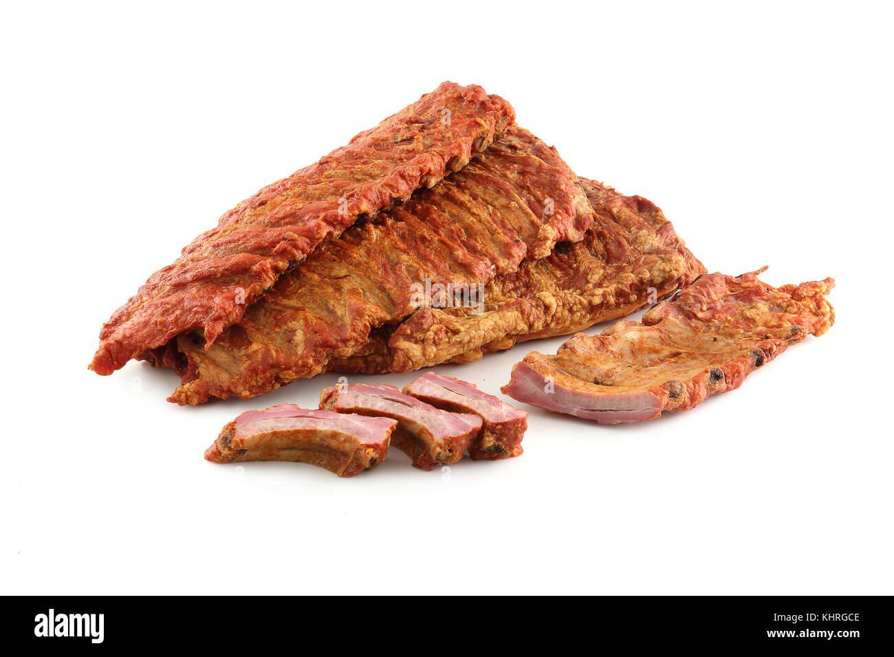 Pork ribs on white background Stock Photo