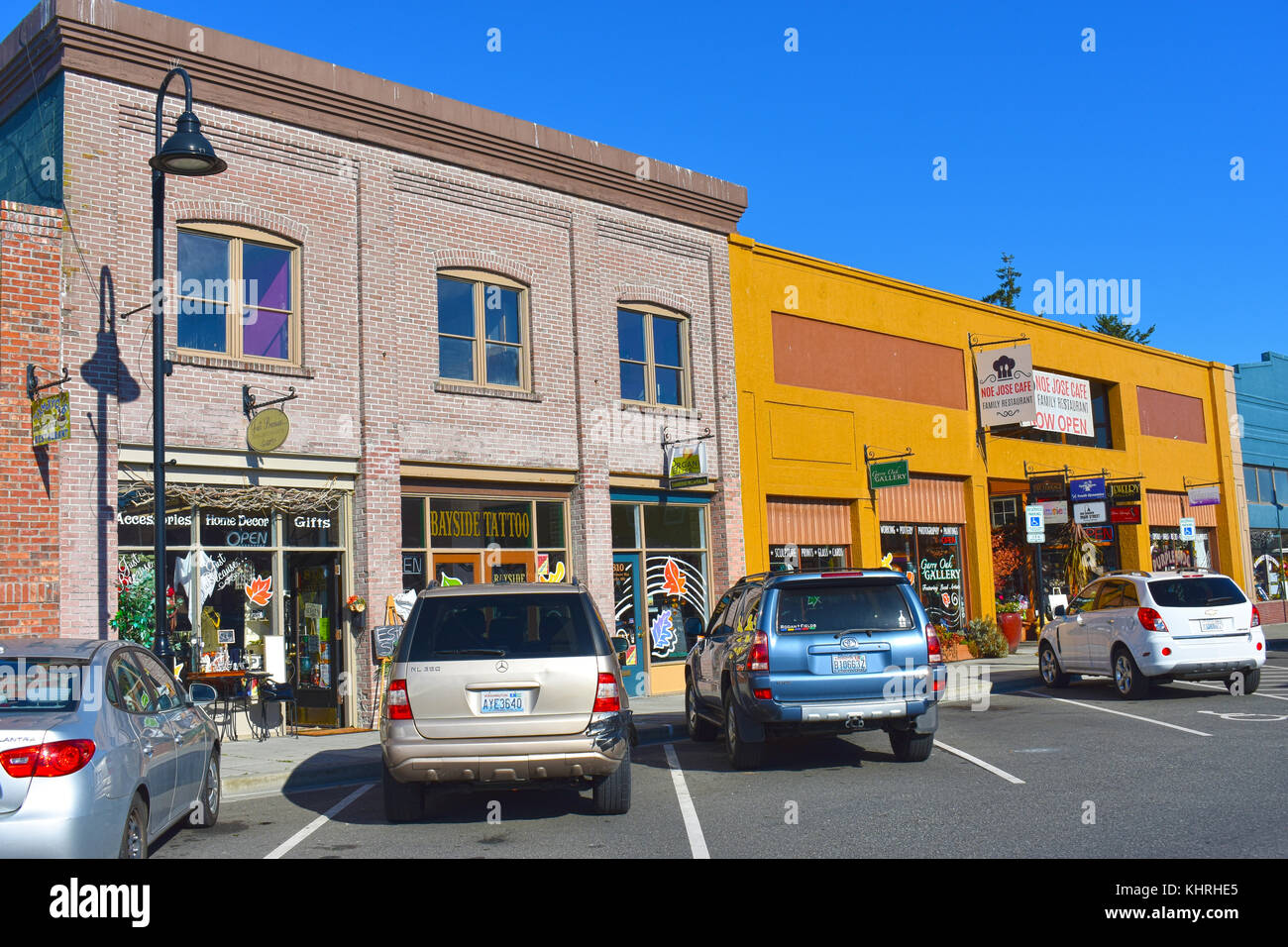 Historical District at Oak Harbor, Whidbey Island in Washington State