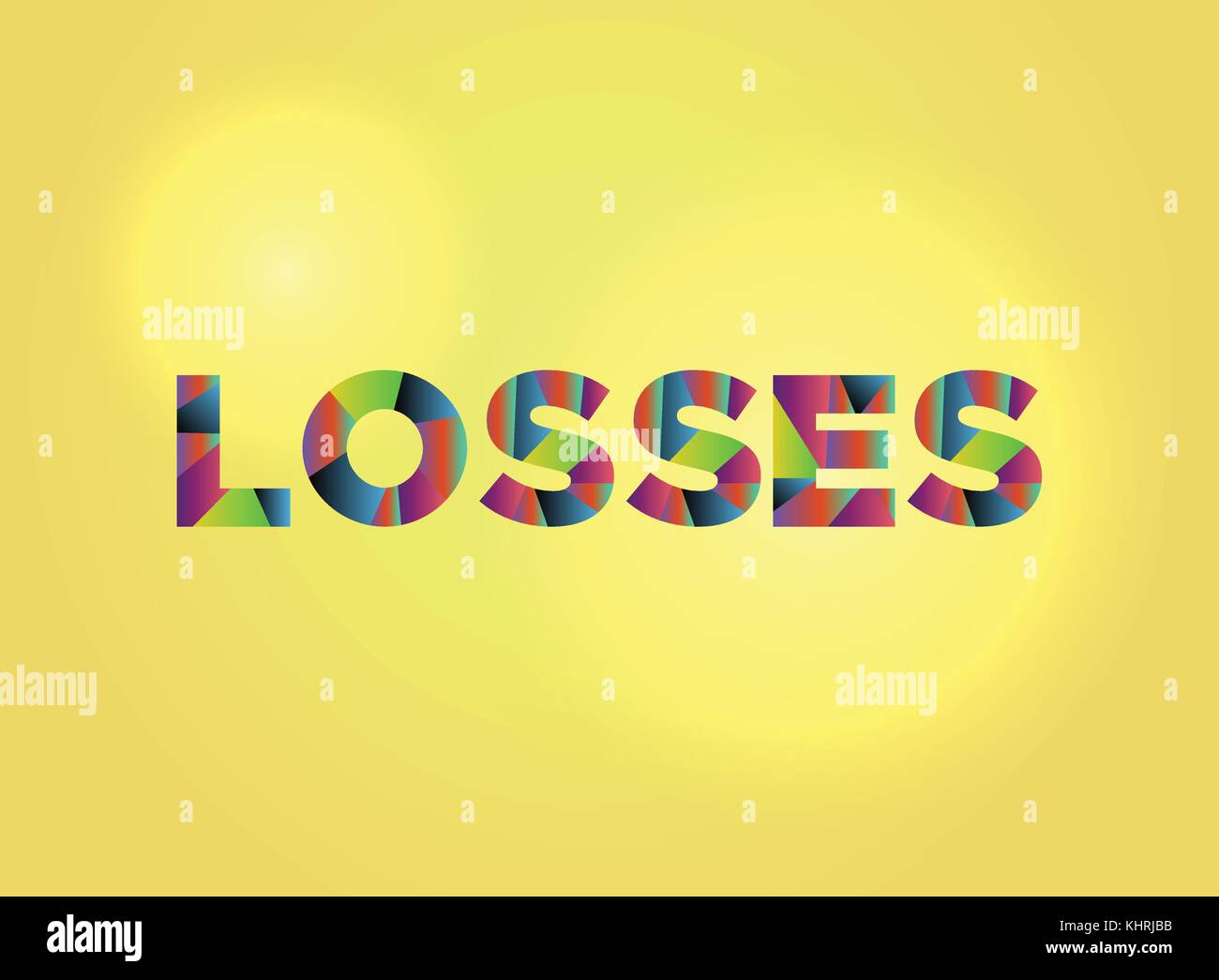 The word LOSSES written in colorful fragmented word art on a vibrant background. Vector EPS 10 available. Stock Vector