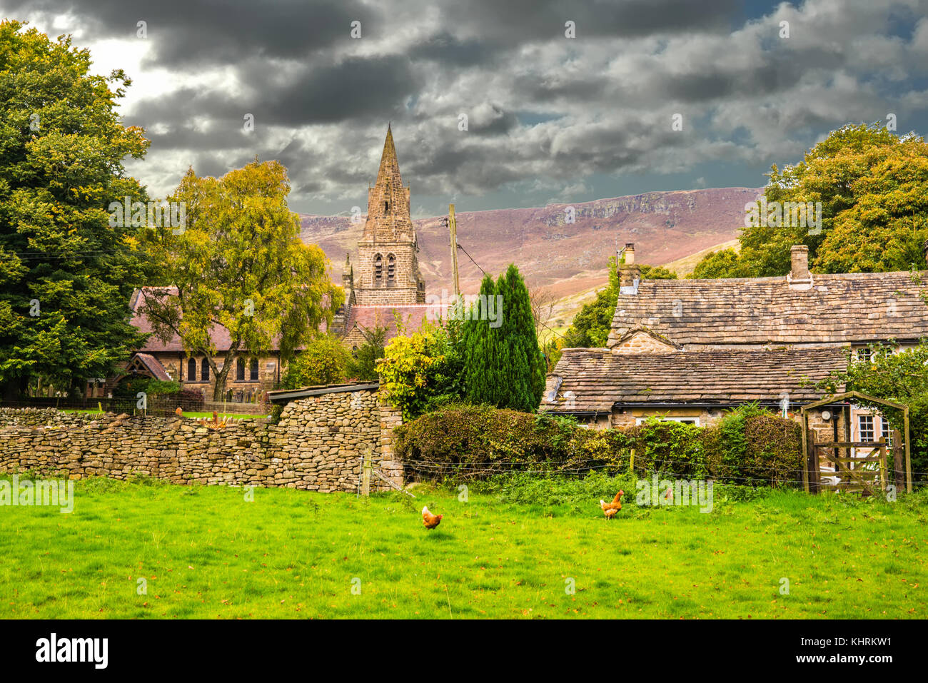 life on the vale of Edale Derbyshire the village Ray Boswell Stock Photo