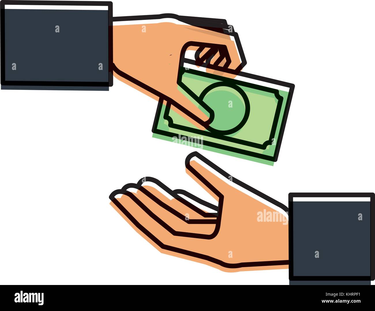 hand human with bill dollar money icon Stock Vector Image & Art - Alamy