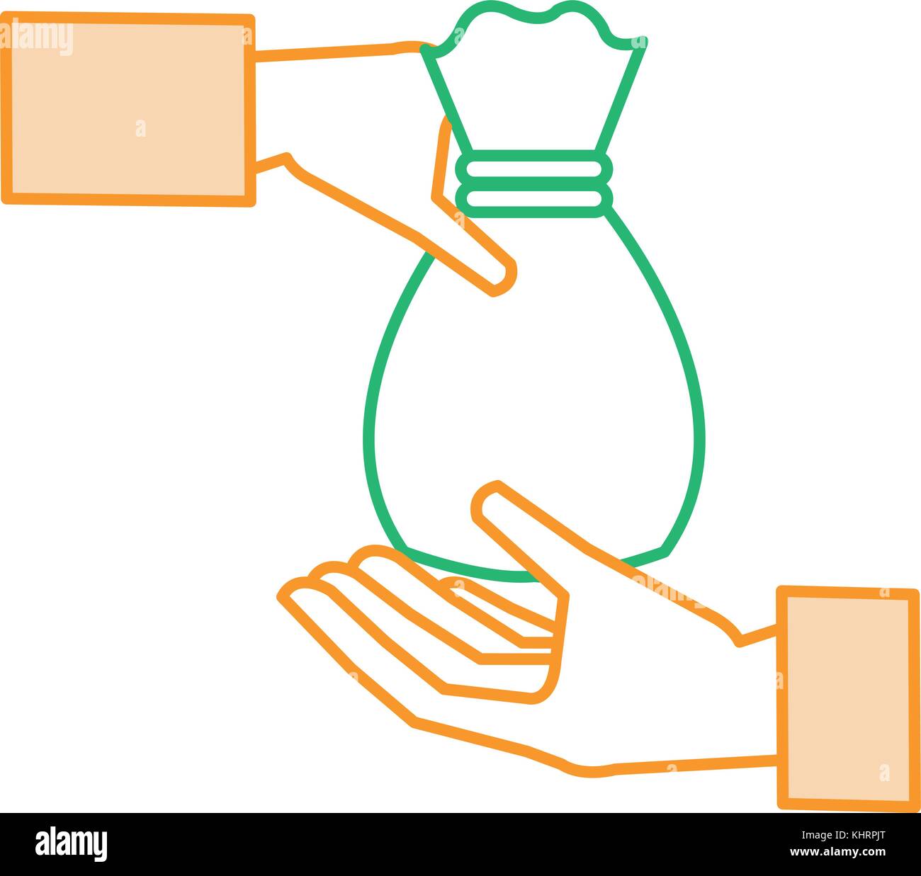 hand with money bag isolated icon Stock Vector Image & Art - Alamy