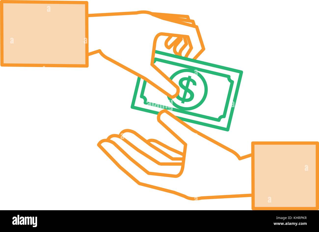 hand human with bill dollar money icon Stock Vector Image & Art - Alamy