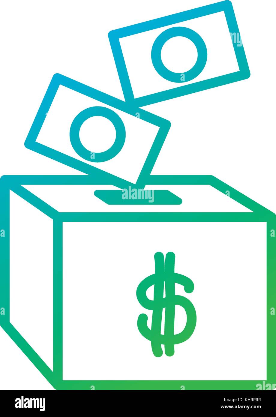 savings box with bills Stock Vector Image & Art - Alamy