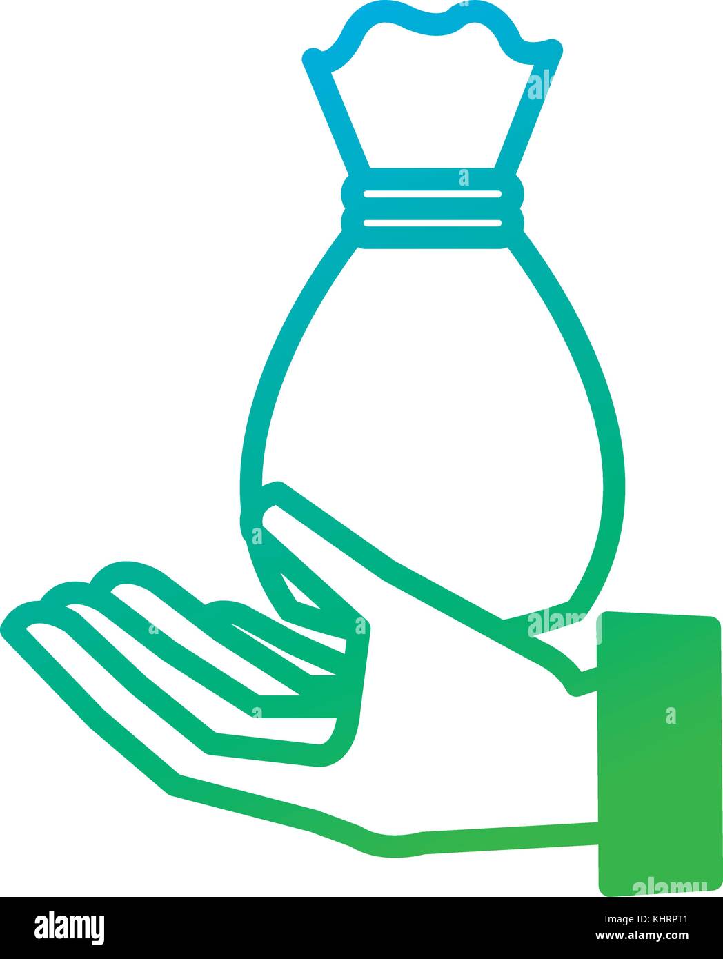hand with money bag isolated icon Stock Vector Image & Art - Alamy