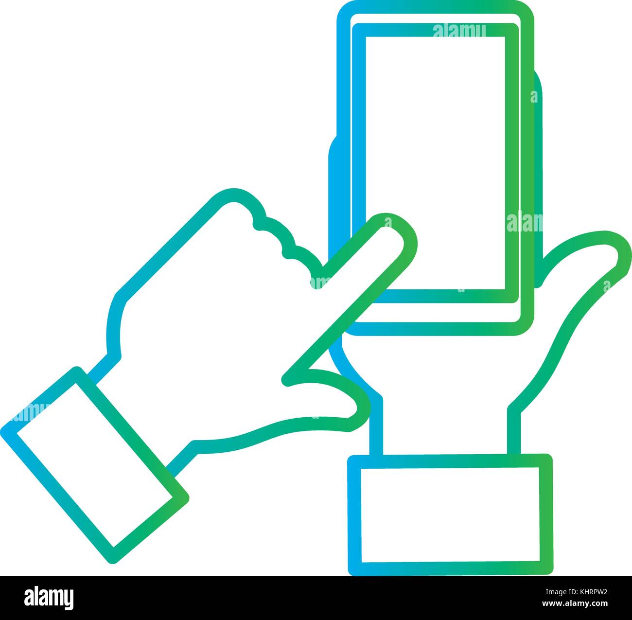 hands human with smartphone device Stock Vector Image & Art - Alamy