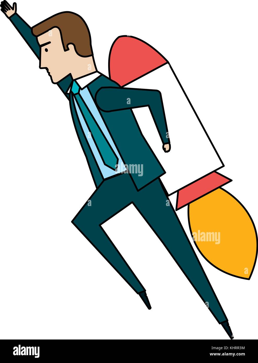 businessman with rocket avatar character Stock Vector Image & Art - Alamy
