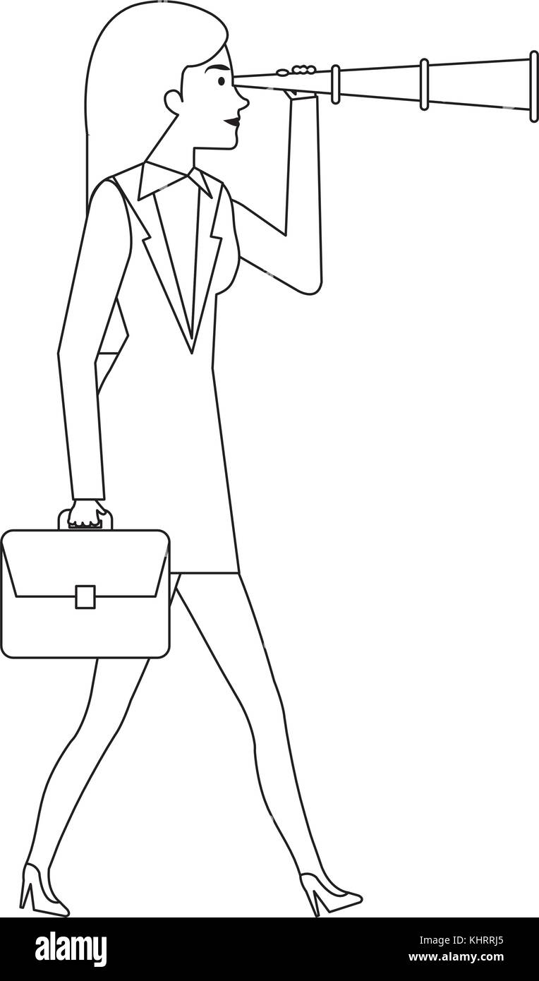 businesswoman with telescope avatar character Stock Vector Image & Art ...