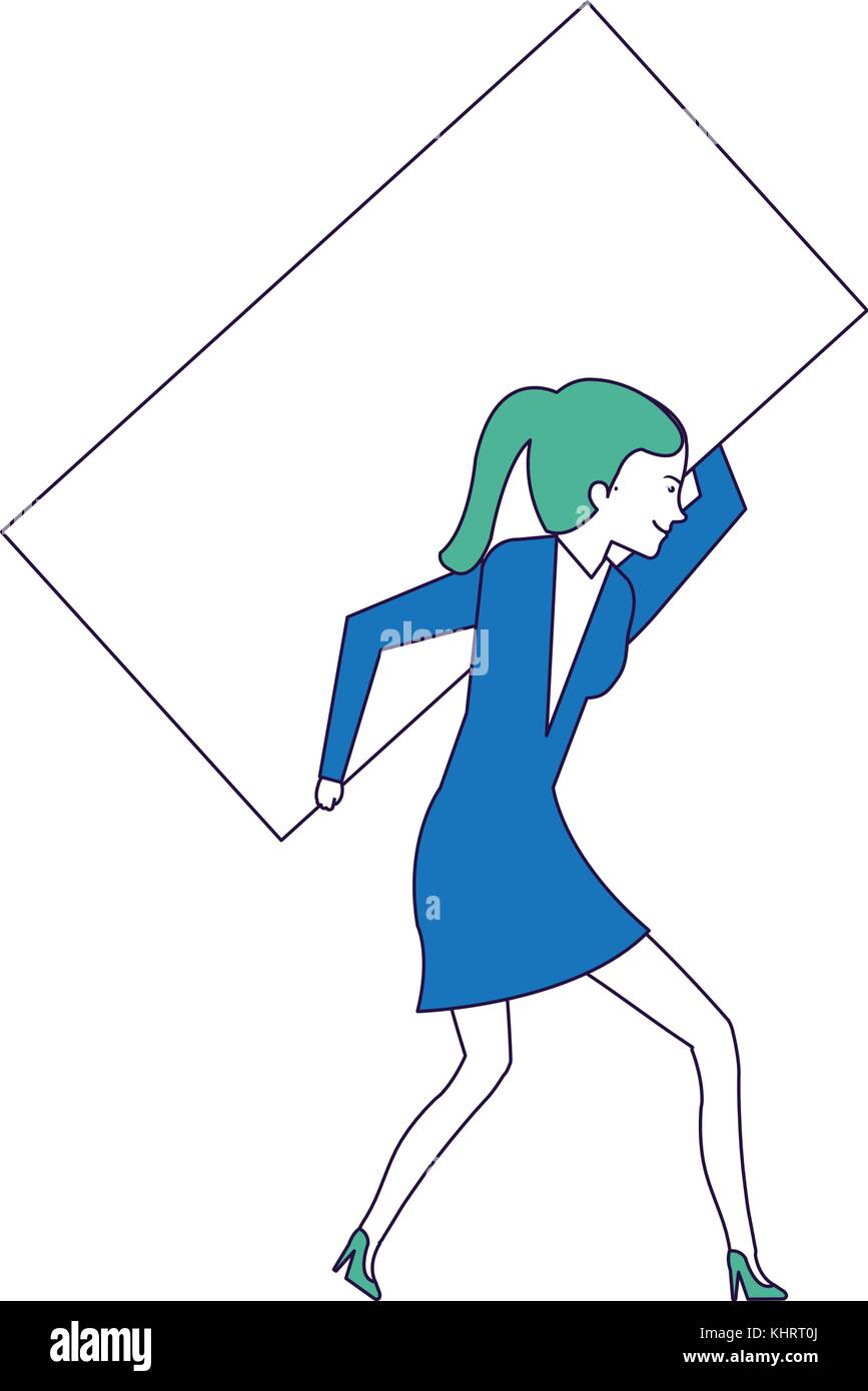 businesswoman lifting weight avatar character Stock Vector Image & Art