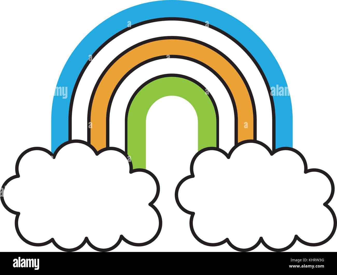 symbol of rainbow and clouds in the sky vector illustration Stock ...