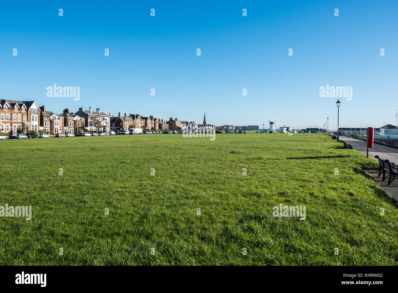 The Lytham Green looking East at Lytham, Lancashire Stock Photo Alamy