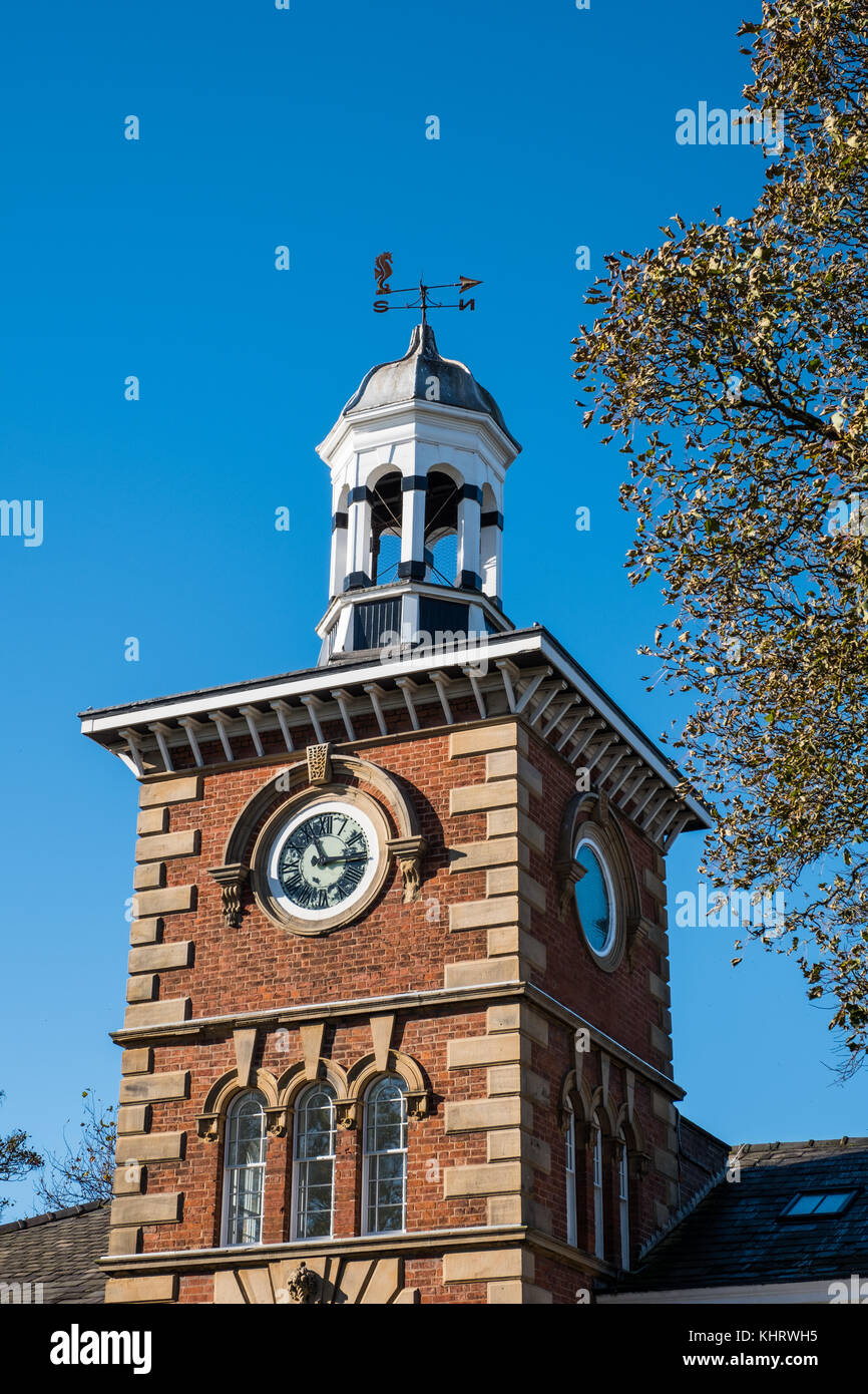 Clock Tower and Weather Vane in Lytham, Lancashire. Stock Photo