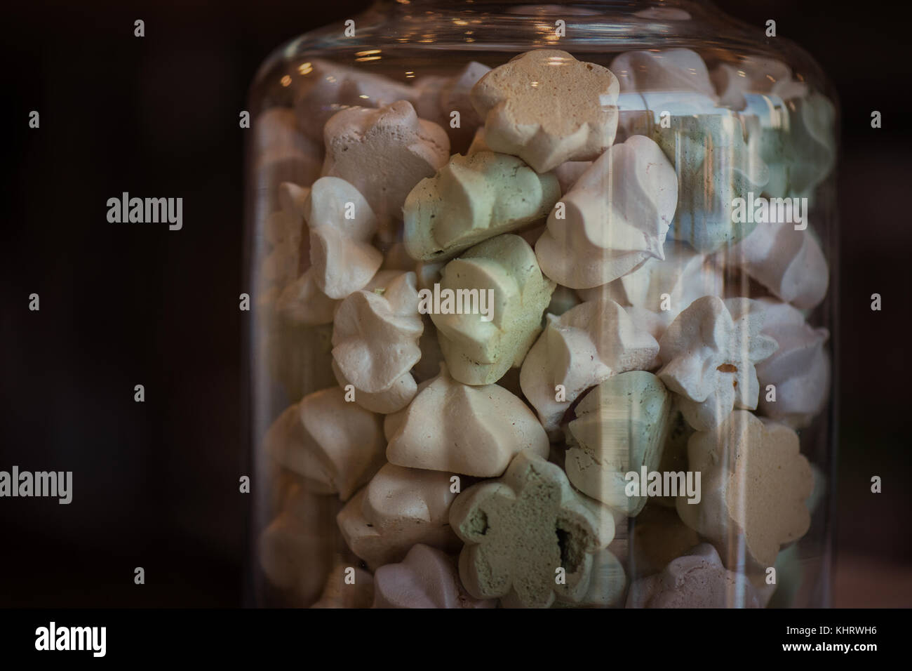 Marshmallows in glass jar Stock Photo Alamy