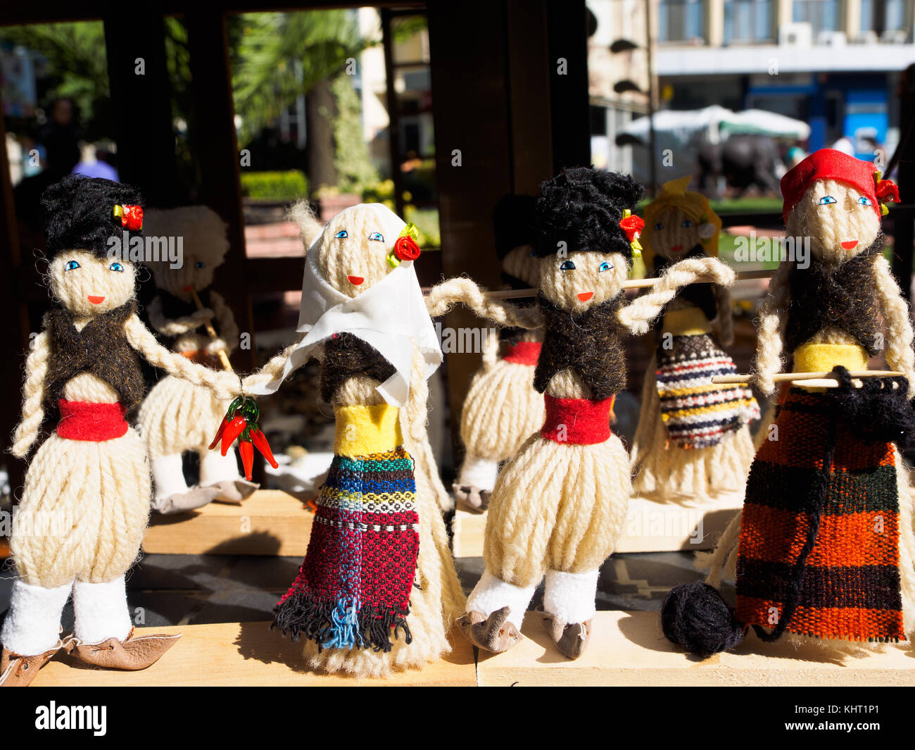 Traditional handicraft sold in Haskovo festival, Bulgaria. Stock Photo