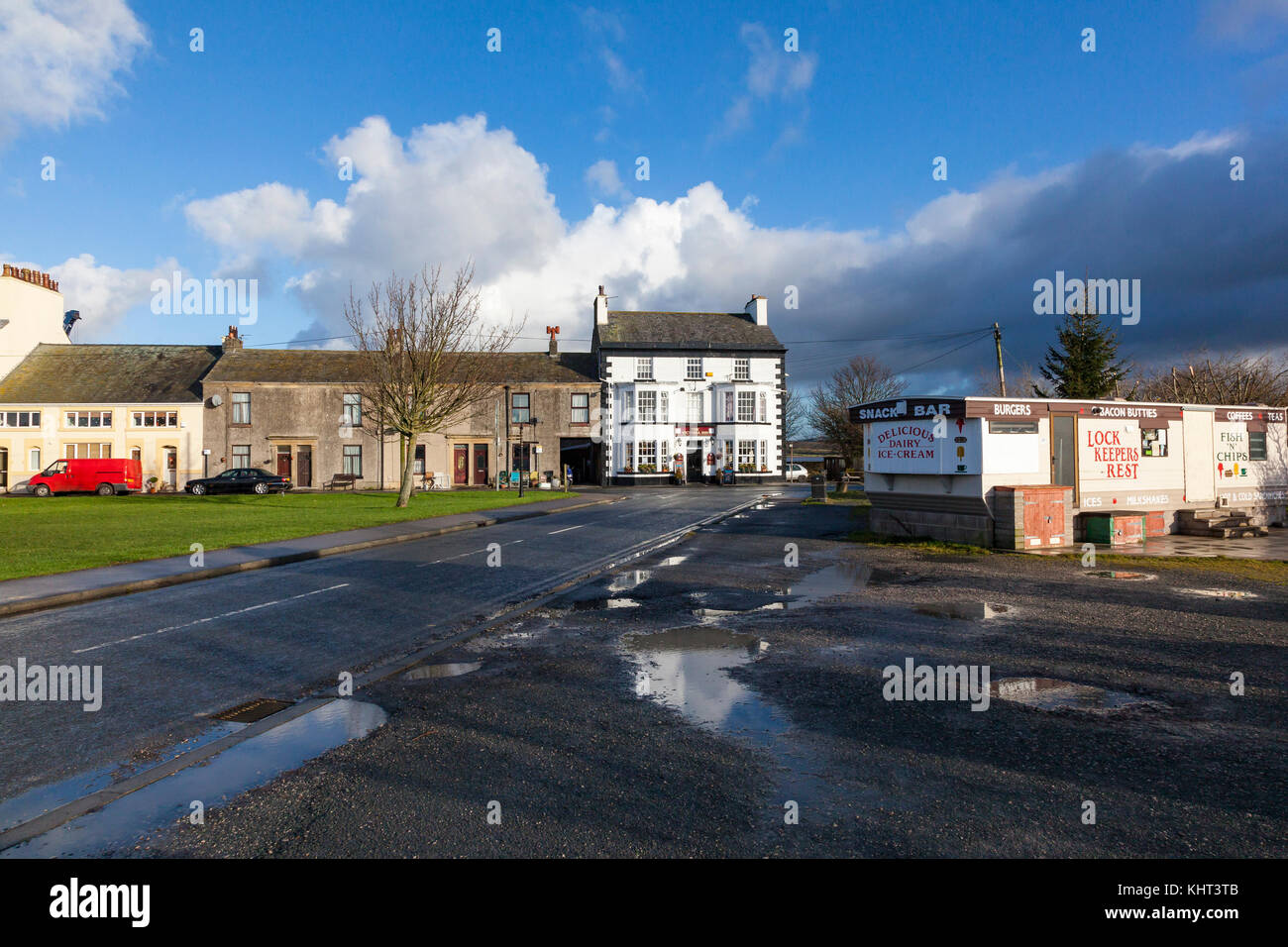 The Victoria Inn and Lock Keepers Rest Cafe, Glasson Dock, Conder Green, Lancashire, UK Stock Photo