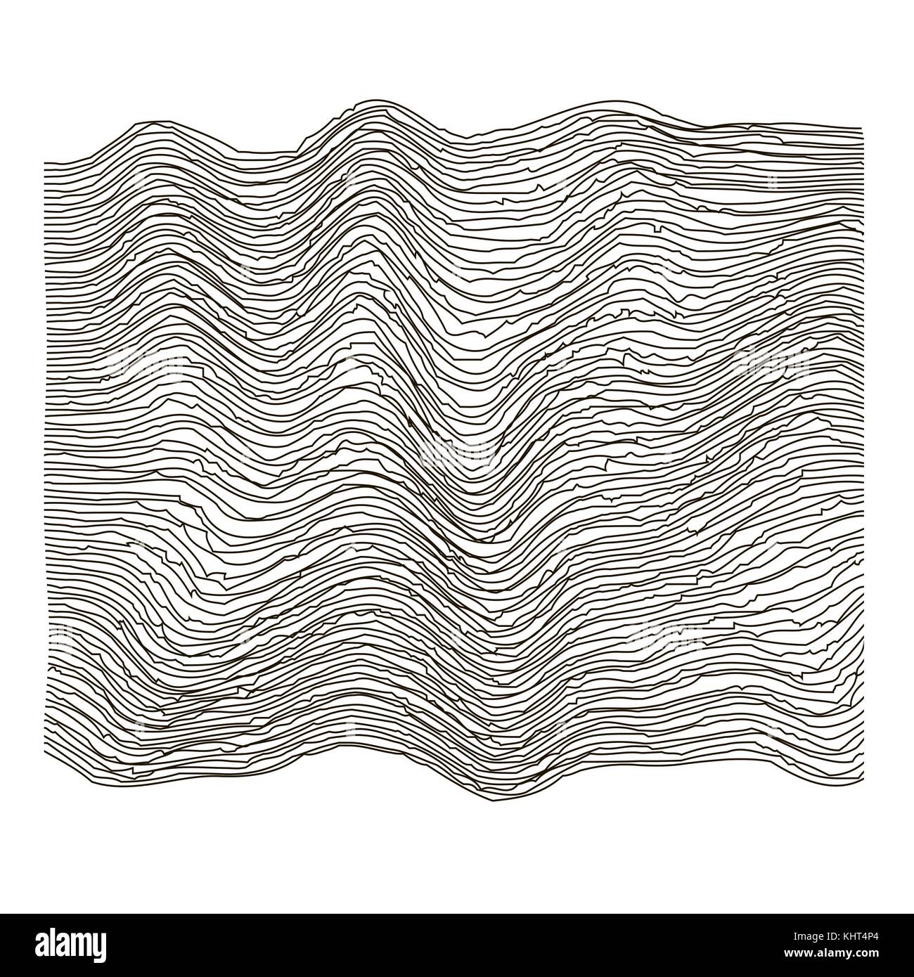 Textured Single Line Ocean wavy line vector Stock Vector Images - Alamy