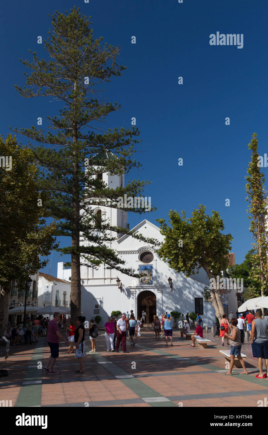 Church of El Salvador (The Saviour), Plaza Balcón de Europa, Nerja, Spain Stock Photo