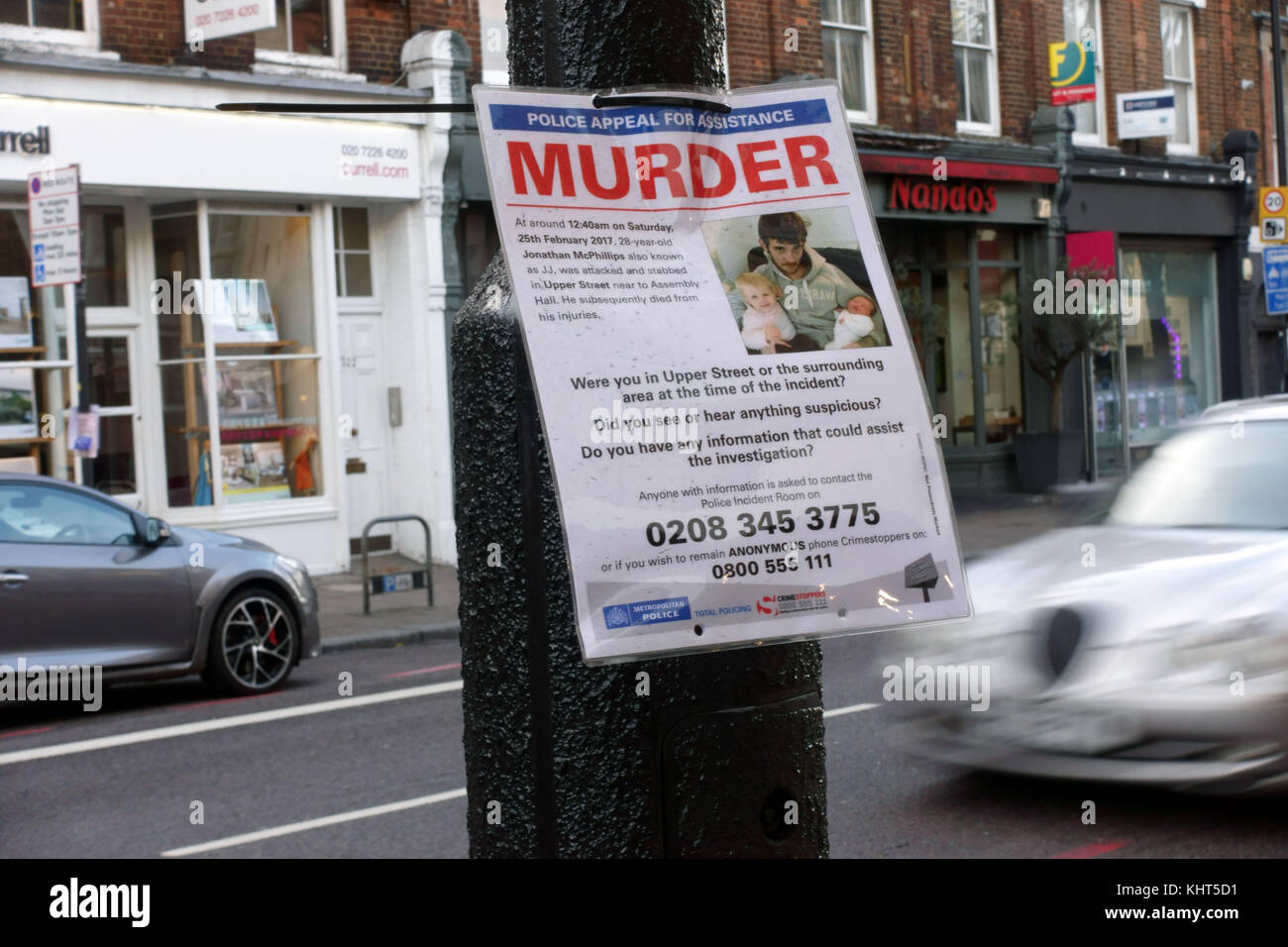 Metropolitan Police appeal for help with murder investigation in Islington, London Stock Photo