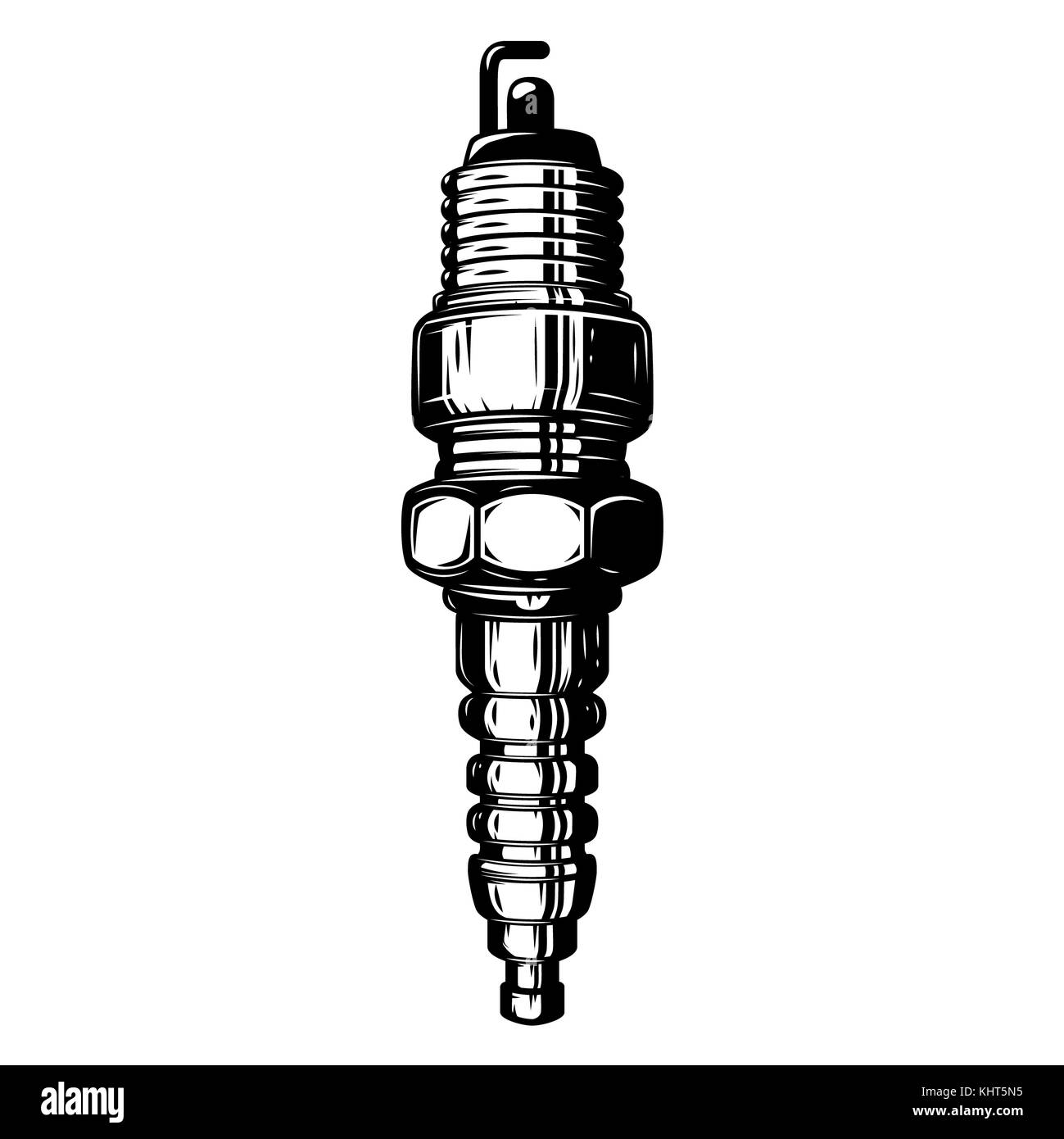 spark plug illustration isolated on white background. Design element