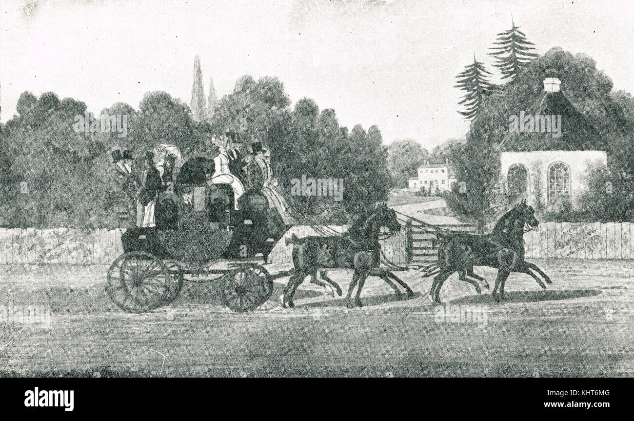 The Edinburgh Express coach, 1837 Stock Photo