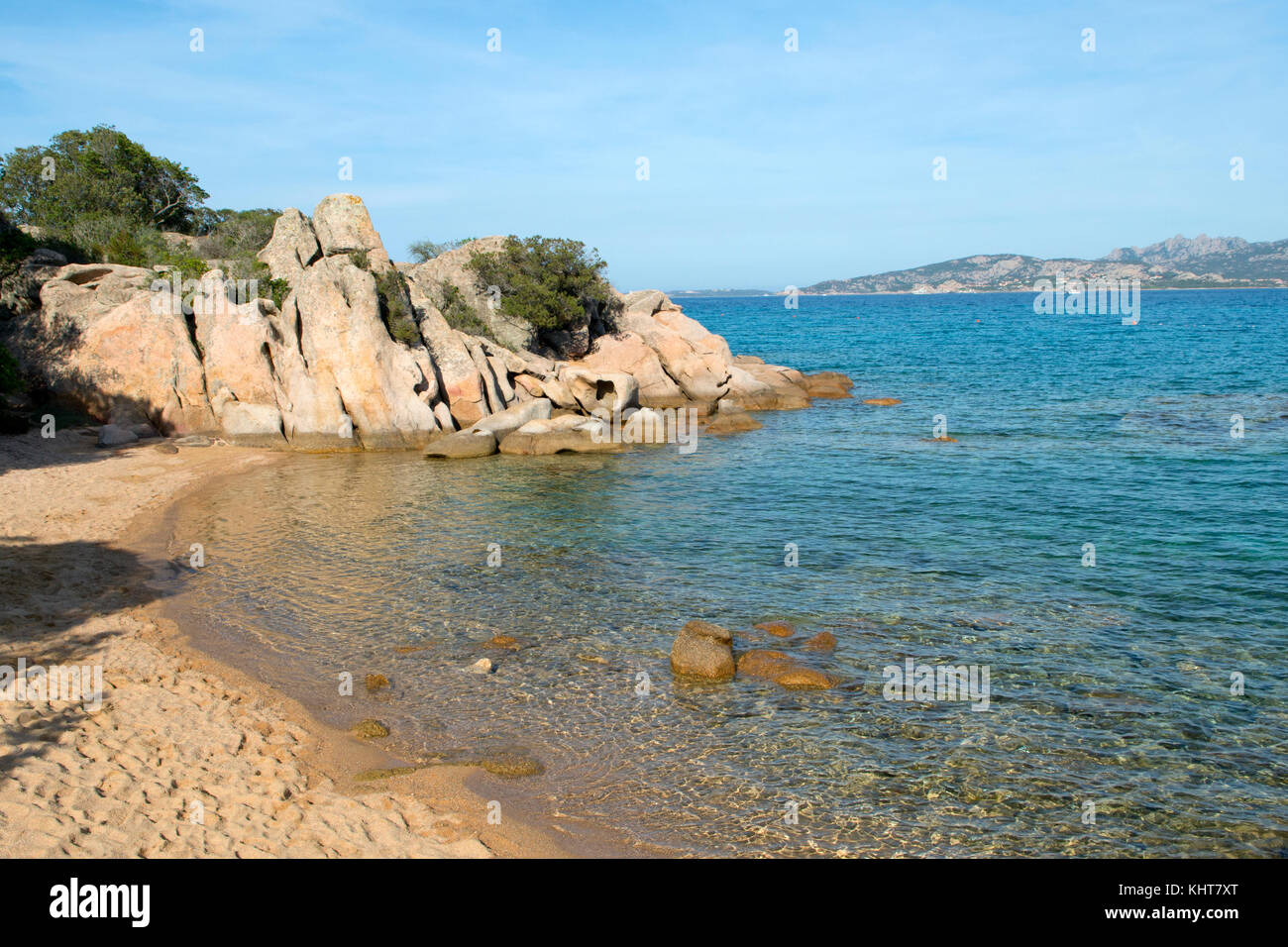 view on the beach of Li Piscini, near Caniggione, Sardinia, Italy Stock Photo