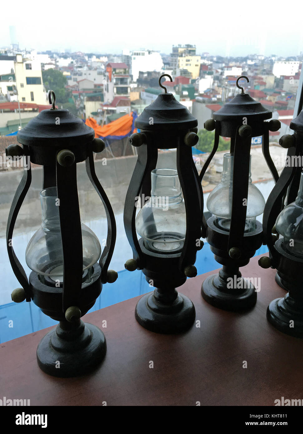 Candle Lamps on the Ready for when Daylight Recedes Stock Photo Alamy