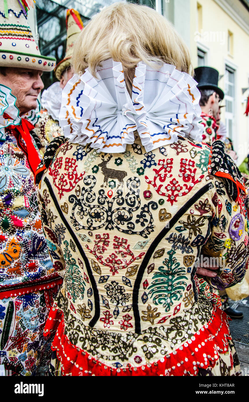 Experience the legendary Aussee Carnival in Austria: traditional carnival costumes and customs are the hallmarks of this fantastic event in February. Stock Photo