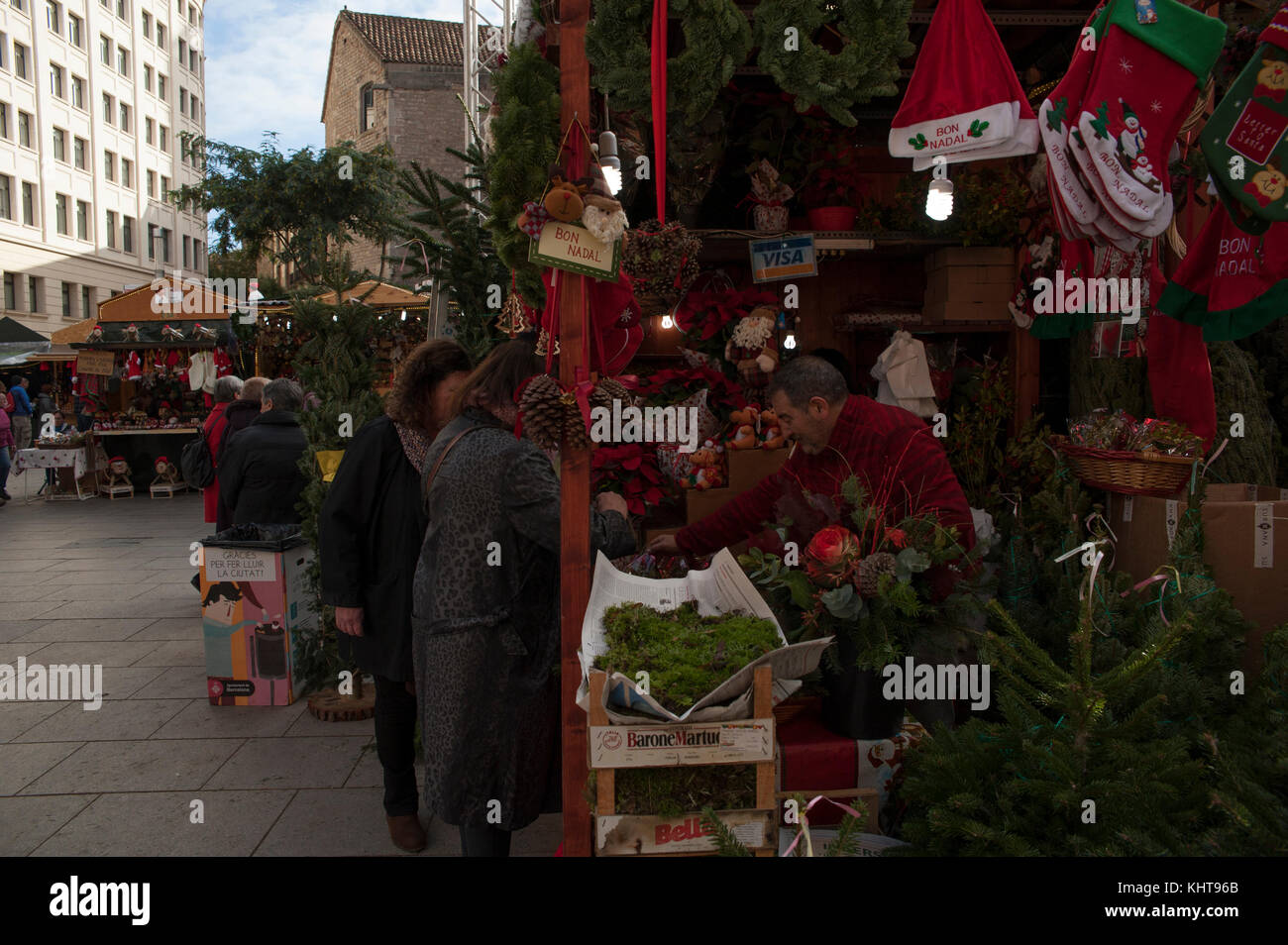 Christmas markets of Barcelona Stock Photo