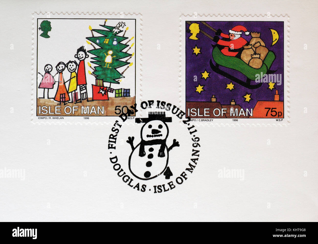 Postage stamps 1996 Isle of Man Christmas Stamp Issue, collecting hobby
