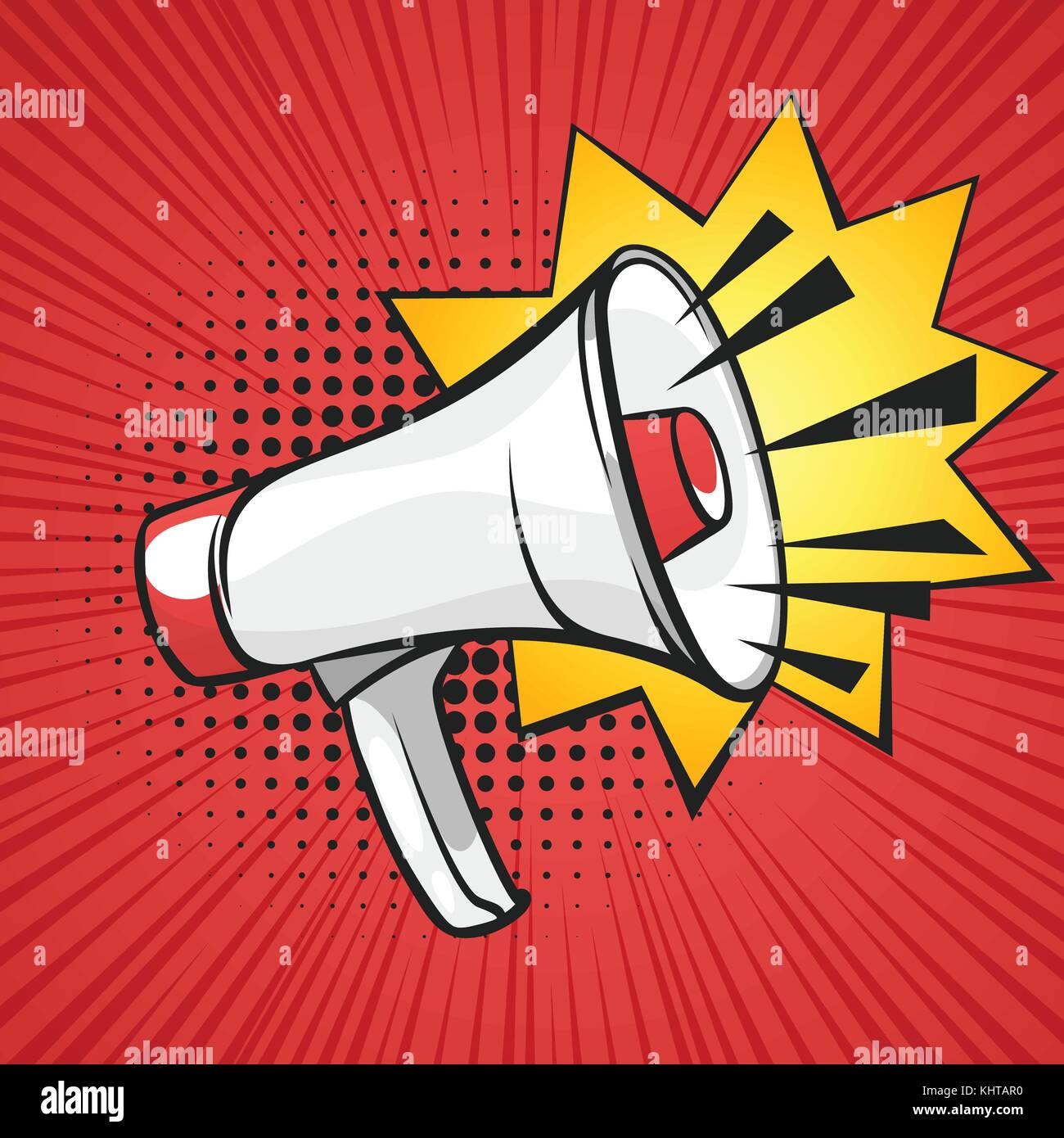 Halftone loudspeaker in hand Stock Vector Images - Alamy