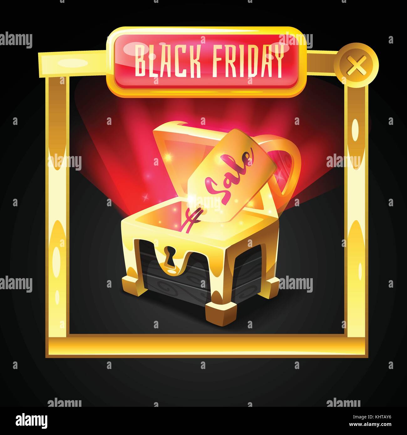 Vector Cartoon Style Web Black Friday Banner Template Design With
