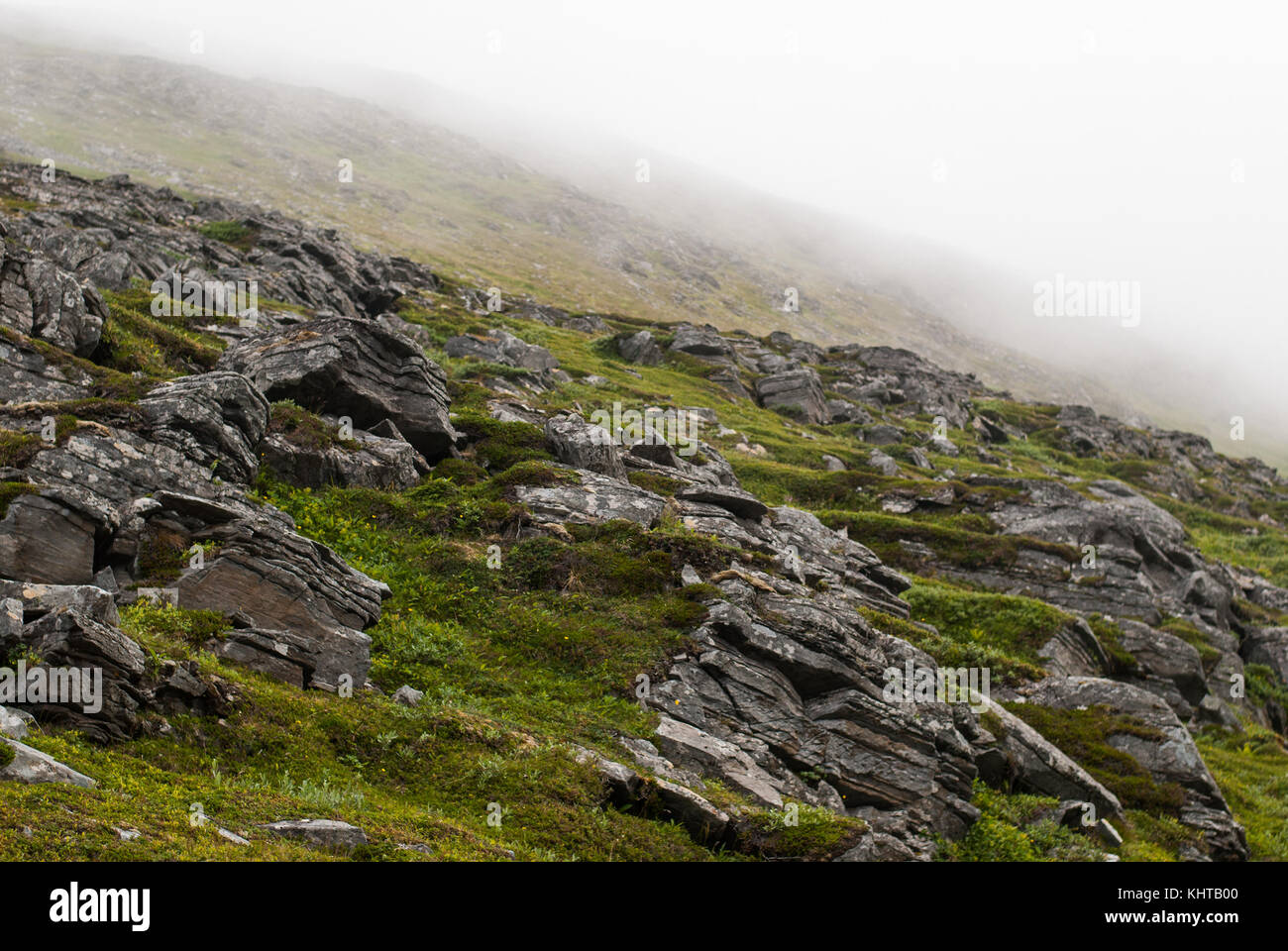 Stony hills in summer, Soroya island, Norway Stock Photo - Alamy