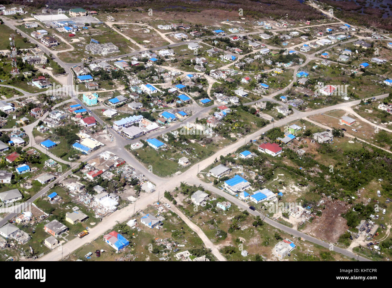 A view from the air as the Prince of Wales visit residents at the Holy