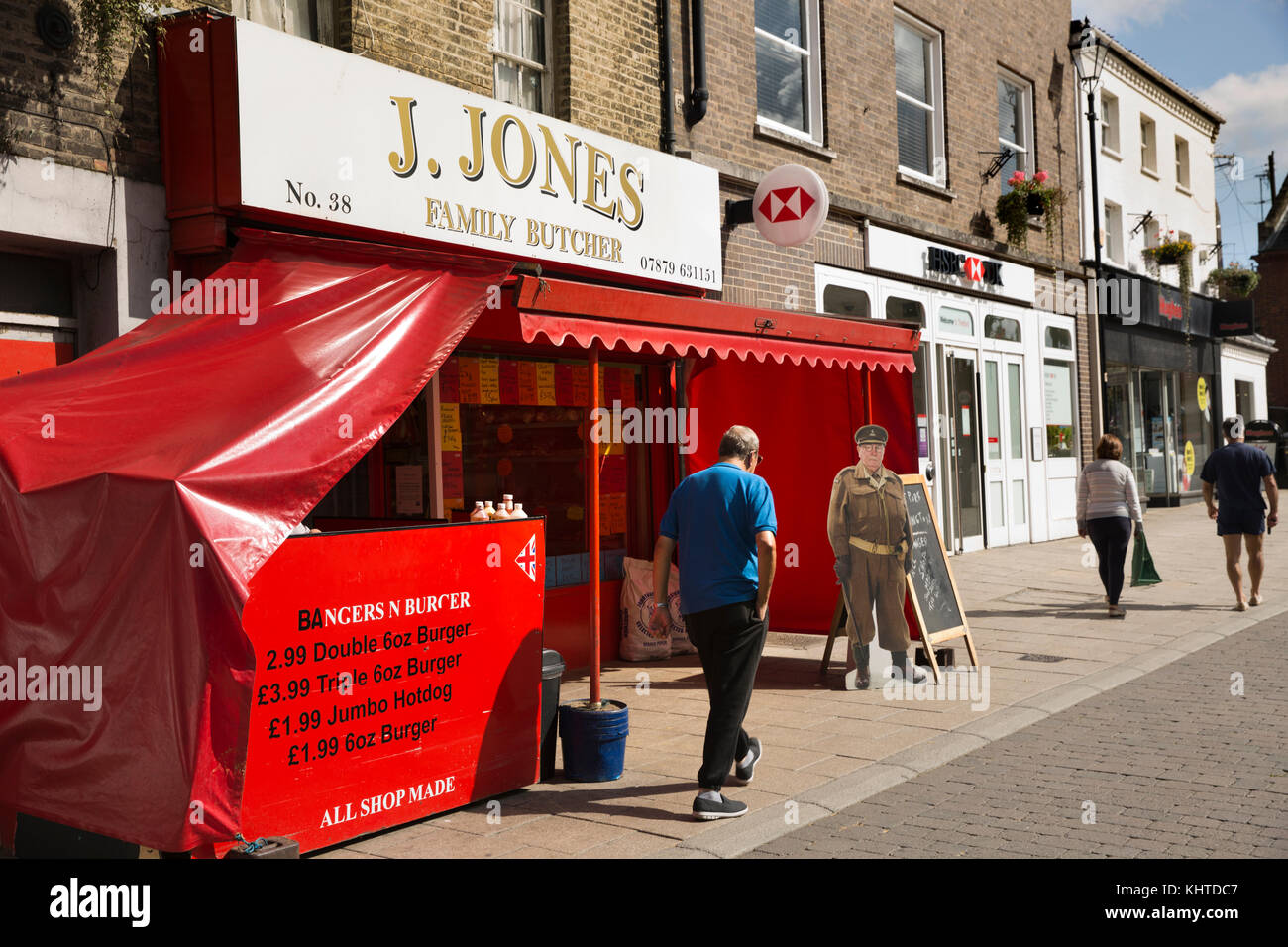 UK, England, Norfolk, Thetford, King Street, pedestrianised shopping