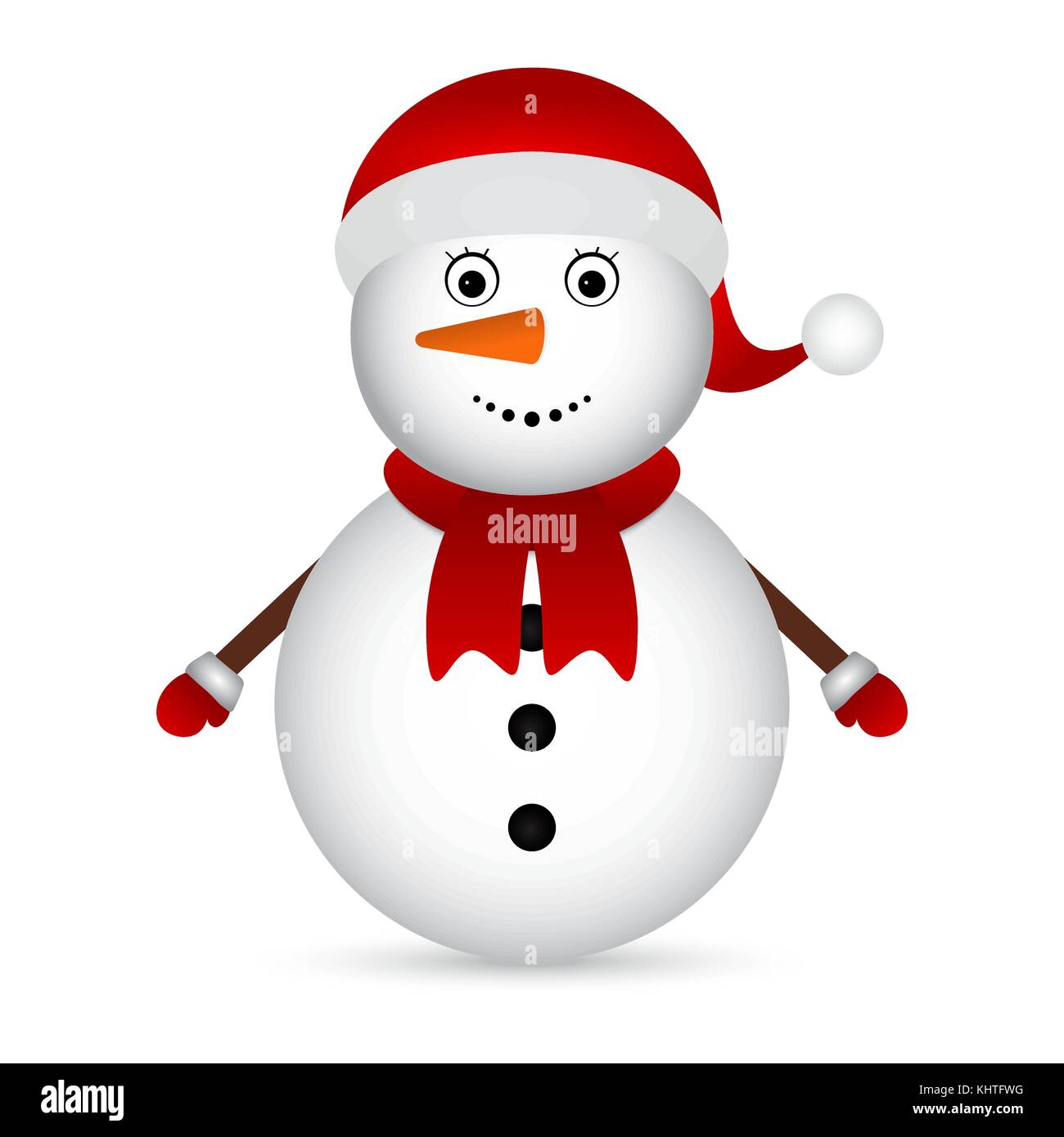 Christmas Snowman on white background  Stock Vector