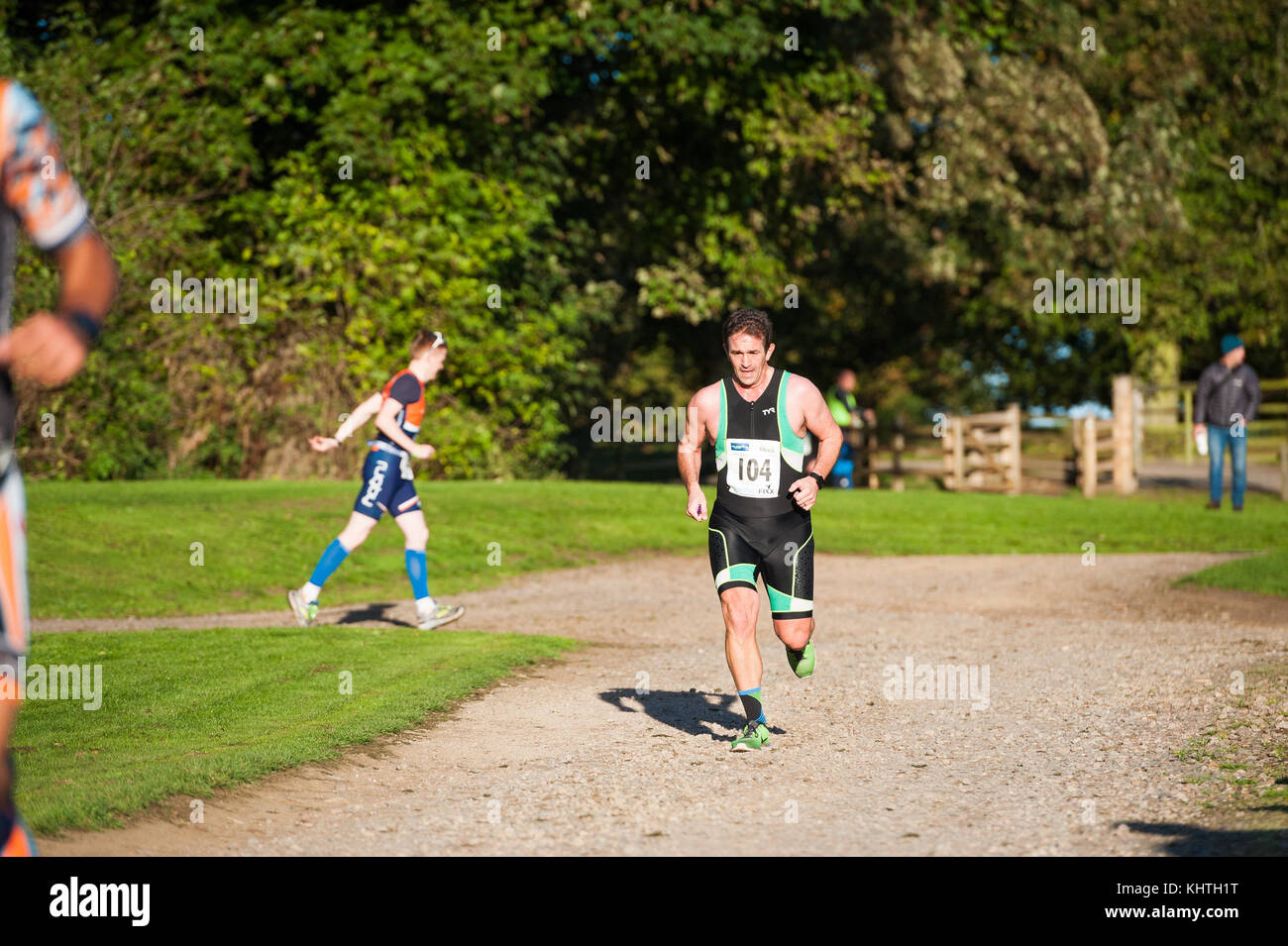 Wellingborough Cycles duathlon racing event held in the grounds of castle ashby, Northamptonshire. Stock Photo