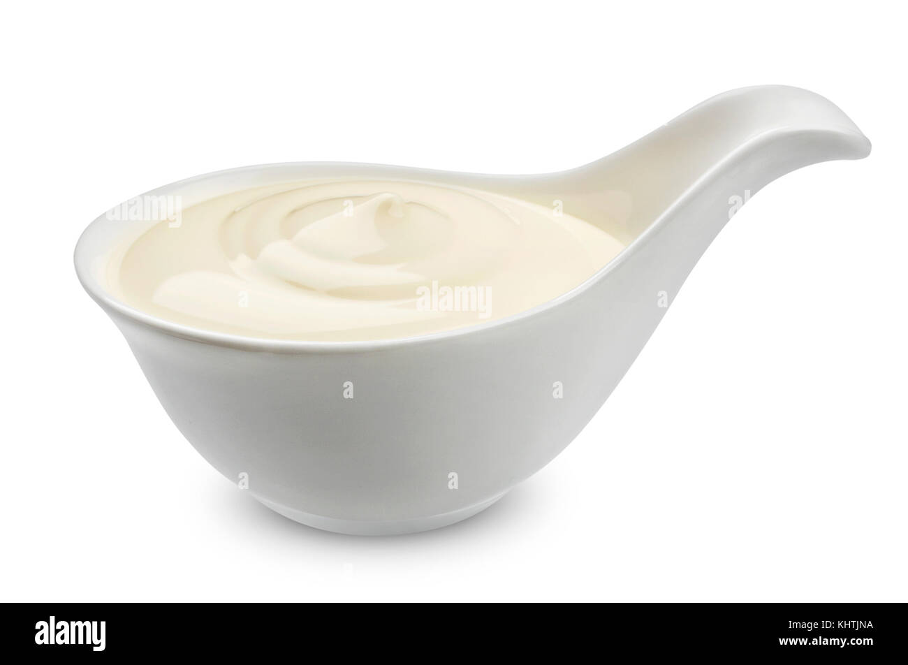 Sour cream isolated on white background Stock Photo
