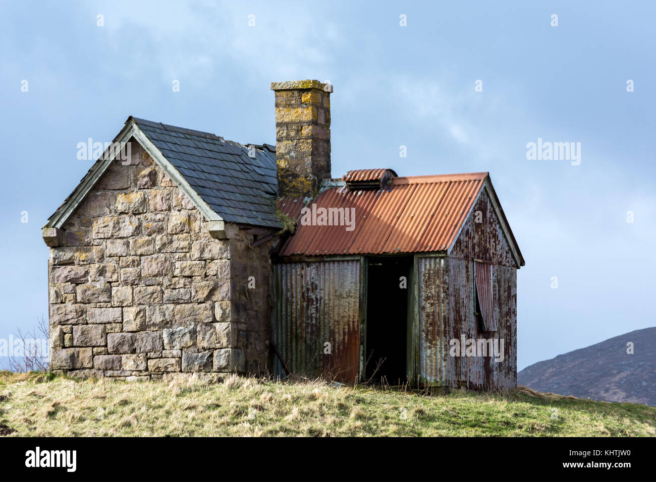 Ruined House, Elphin, Wester Ross, Scotland, United Kingdom Stock Photo